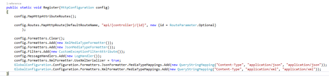 Web API Register XML_JSON With QueryString